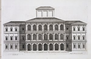 O Palazzo Barberini no Quirinale, terminado em 1630, de &39;Palazzi di Roma&39;, parte I, publicado em 1655